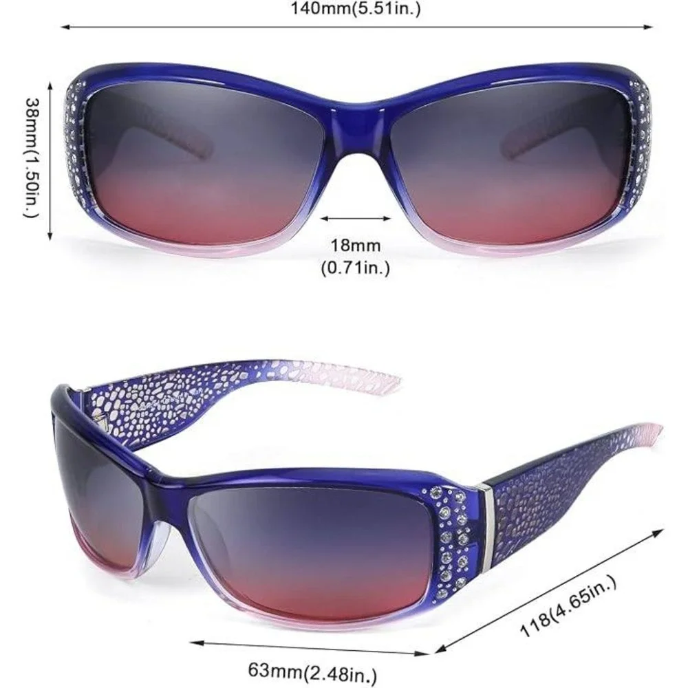 MSRP $26 IGnaef Womens Rhinestone Polarized Sunglasses UV400 Protection